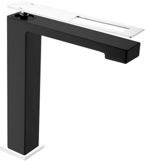 Смеситель для накладной раковины Boheme Q чёрный/хром 142-BCR